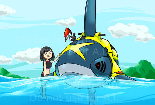 Selene &amp; Sharpedo [FAN ART]