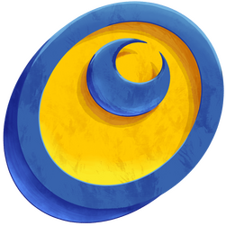 "O" stylized logo piece